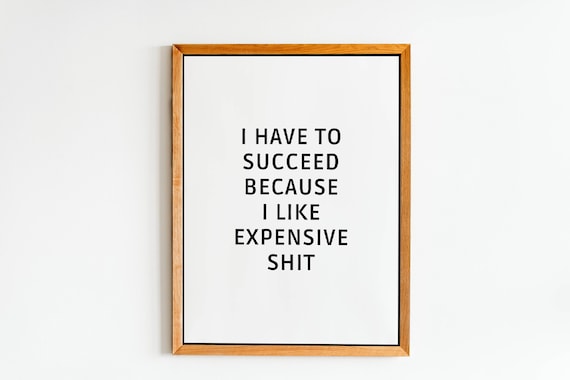 I Like Expensive Shit Home Office Decor Funny Wall Art Entrepreneur