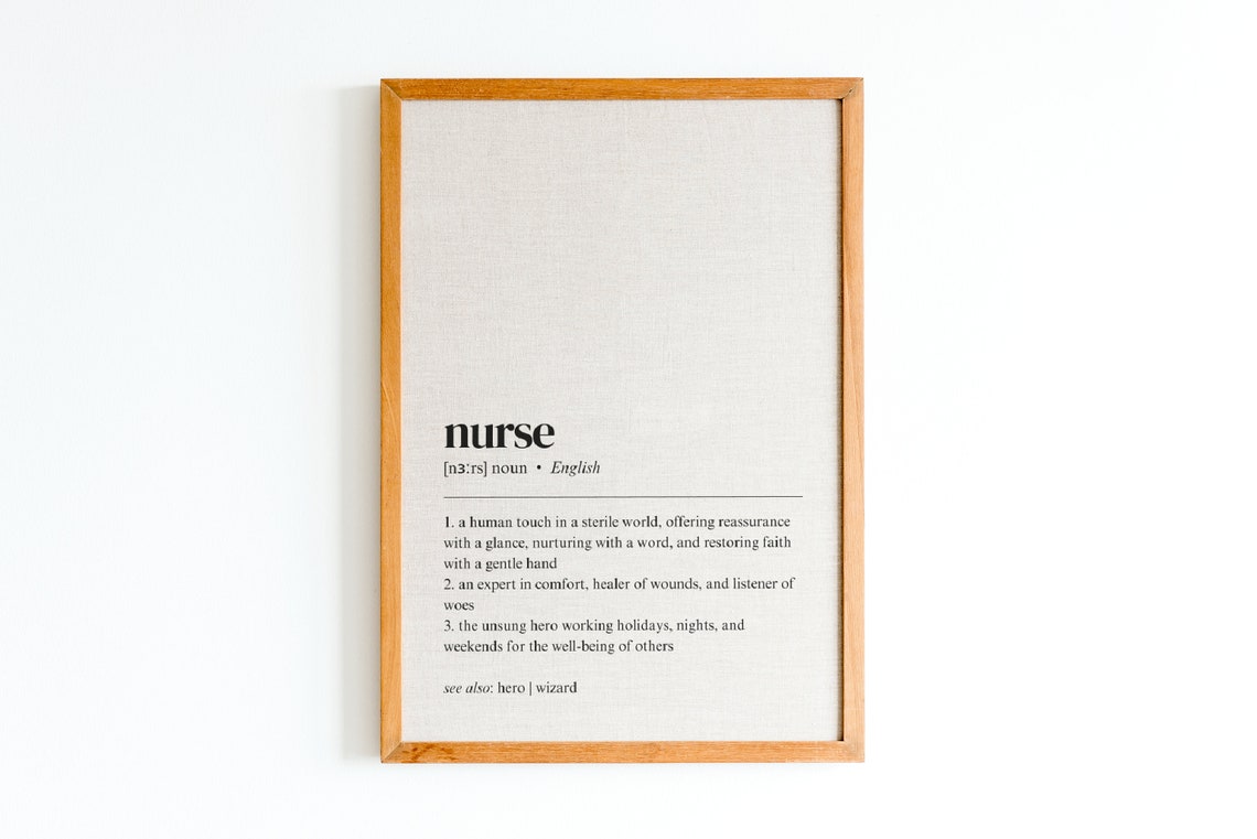 Nurse Definition Dictionary Heartfelt Medical Hero Gift Poster