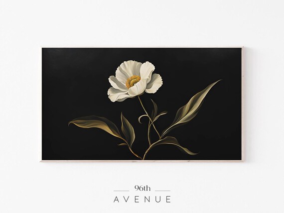 Moody Flower Painting Frame Tv Art Vintage Floral Tv Background Dark Academia Still Life Tv Art 1088tv