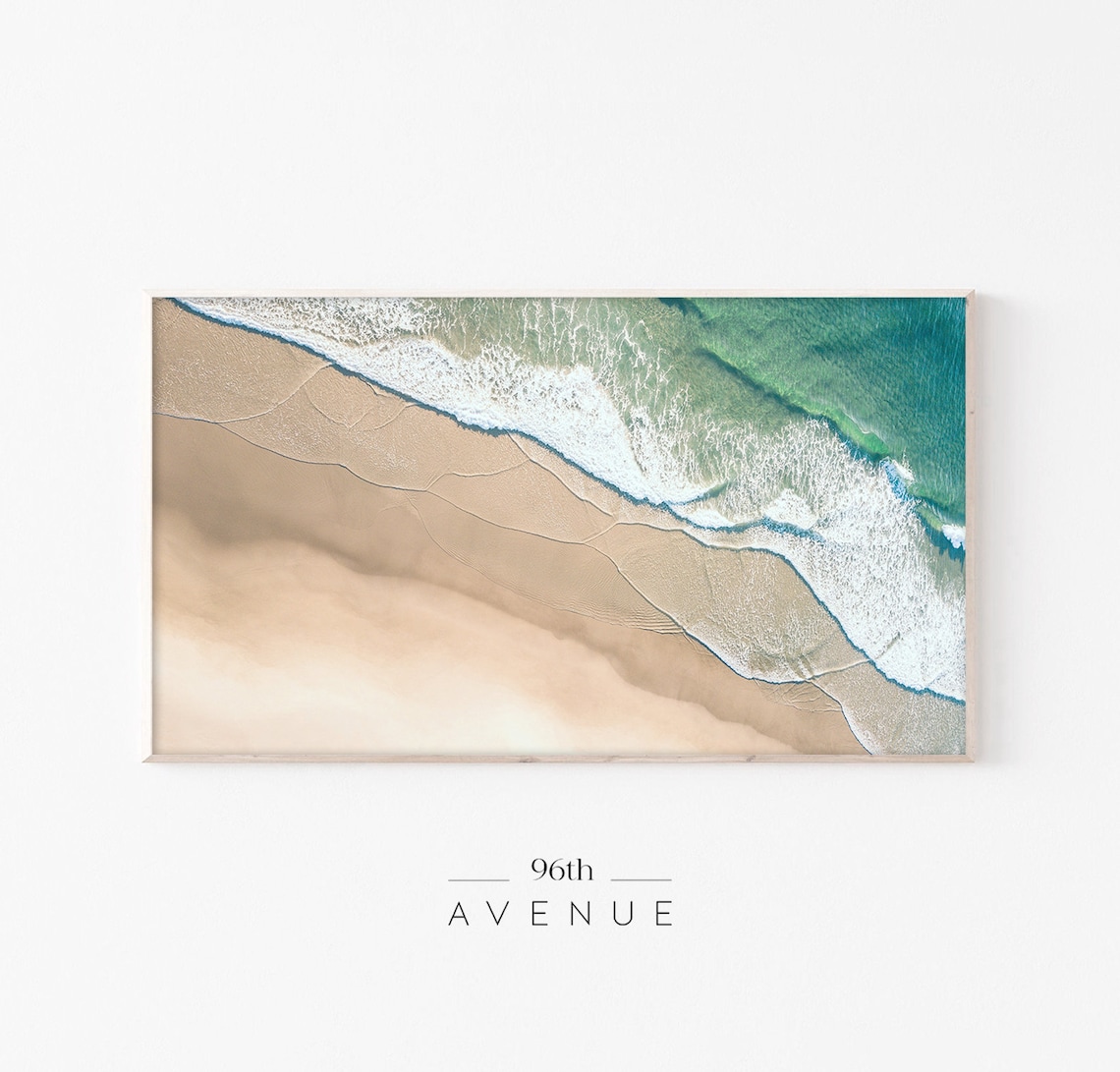 Ocean Waves Art Print, Aerial Beach Tropical Decor