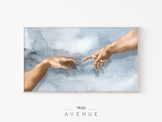 Creation Of Adam Frame Tv Art Vintage Michelangelo Art Painting Frame Tv Art Hands Reaching Instant 2017