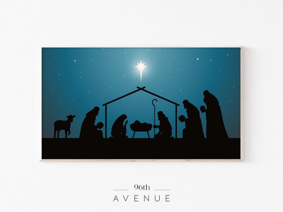 Nativity Christmas Art Print for TV Decor