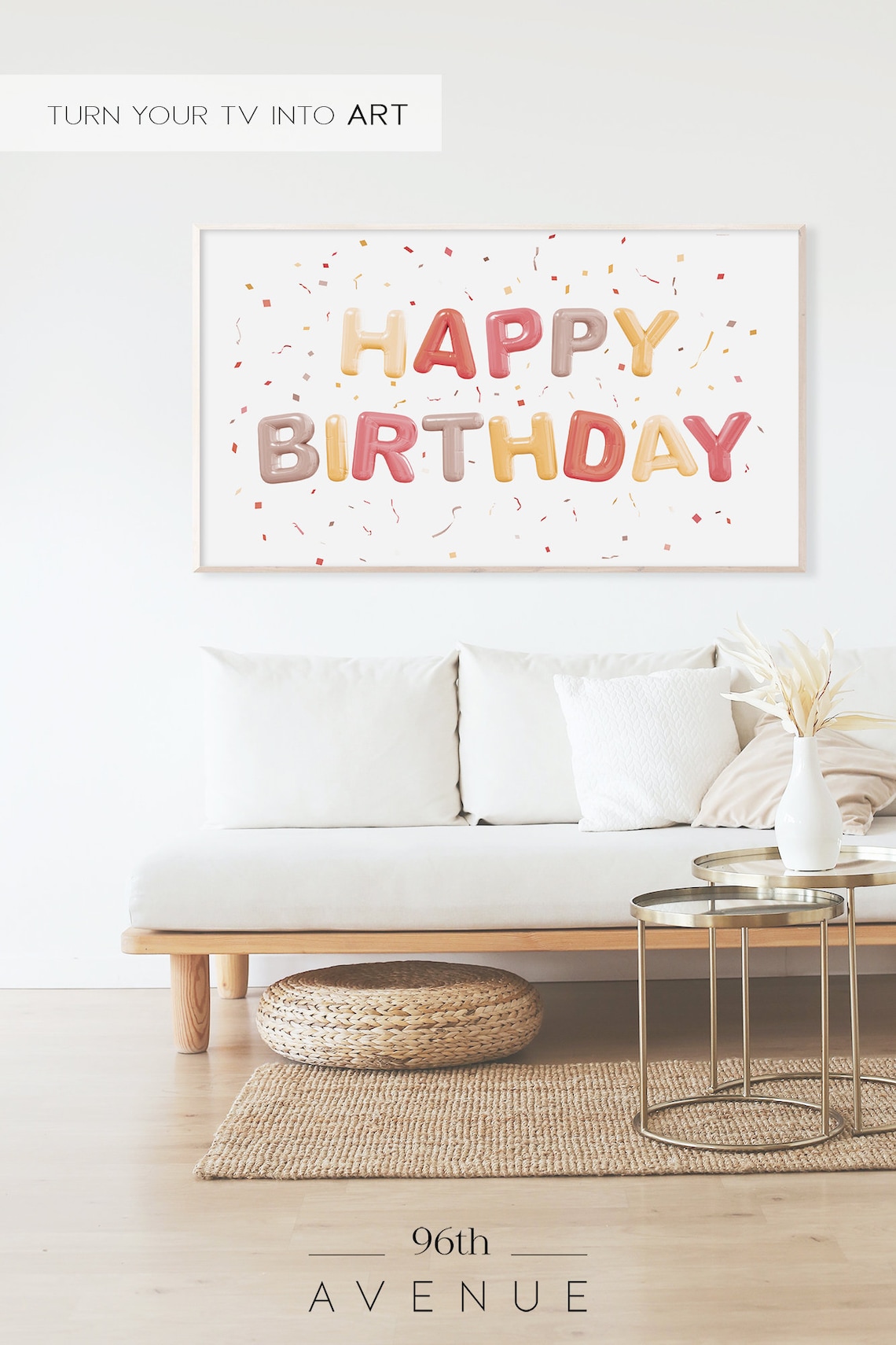 Happy Birthday Art Print, Frame TV Birthday Art - Image 2