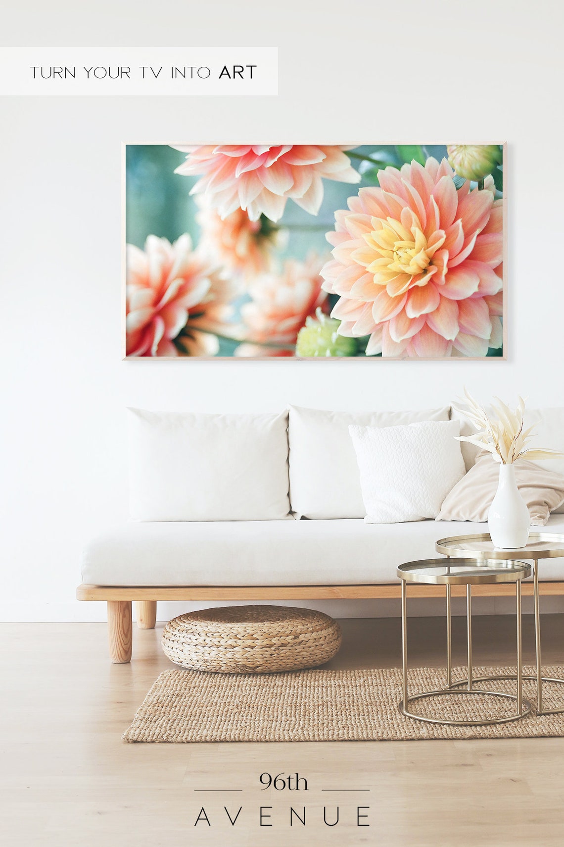 Frame Tv Art Flowers Roses Art Tv Flower Frame Tv Art For Tv Frame Art Tv Floral Art Tv Tv - Image 2