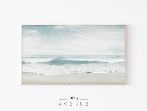 Aqua Waves Washing Over White Sand Peaceful Beach Landscape Poster