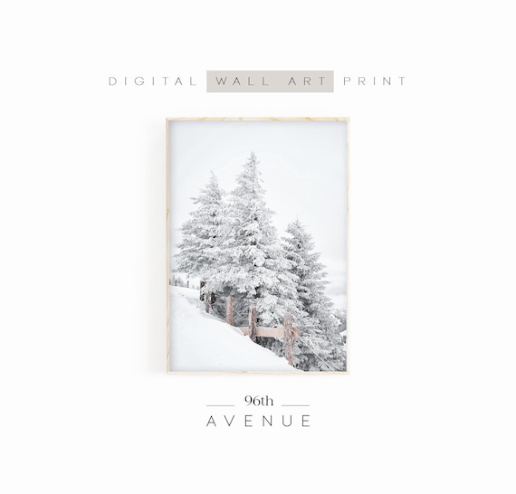 Winter Forest Rustic Snow Covered Trees Art Print