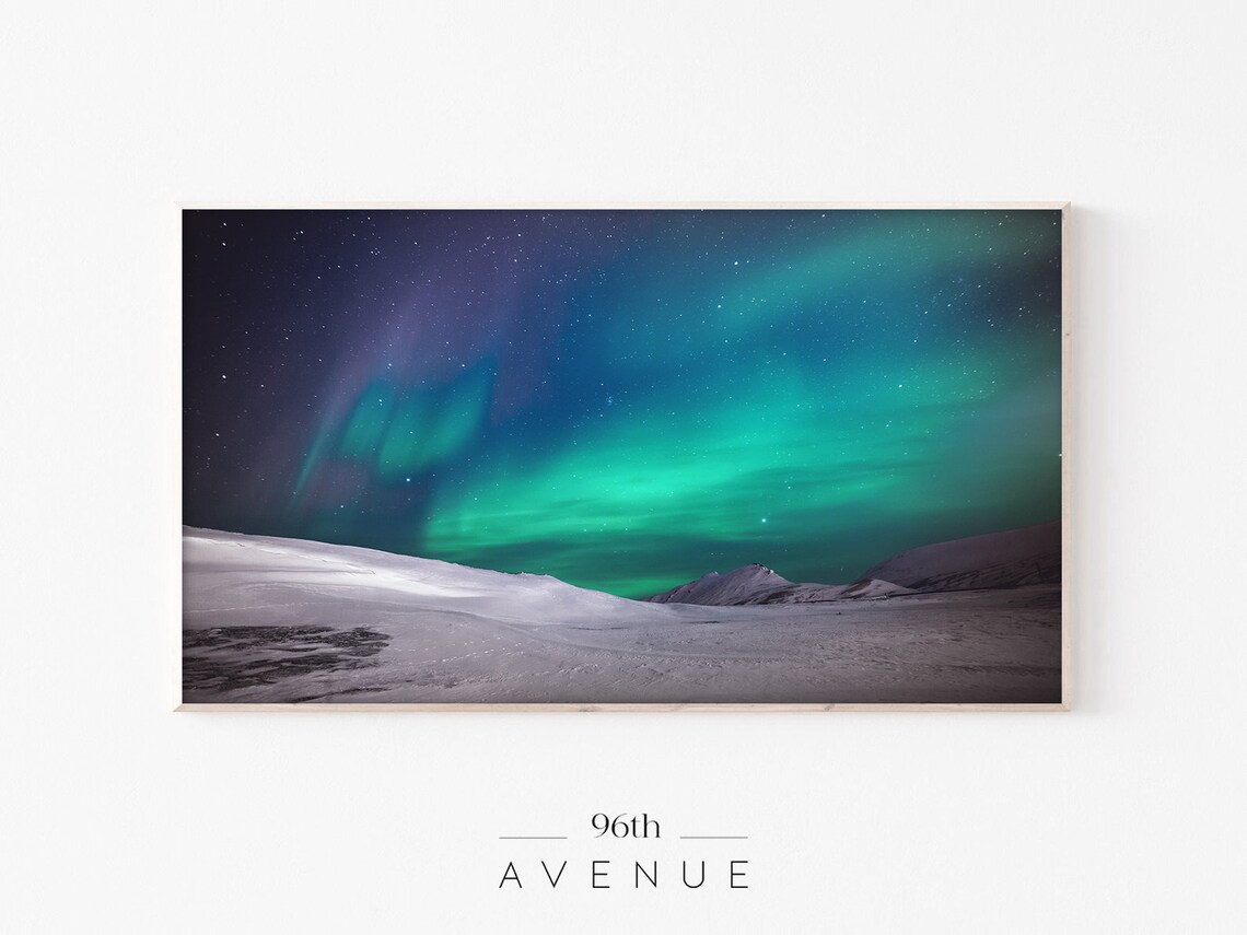 Winter Landscape Northern Lights Travel Poster