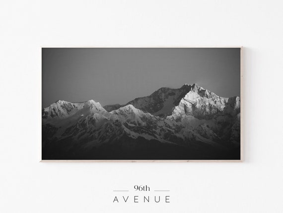 Mountains Black and White Art Print