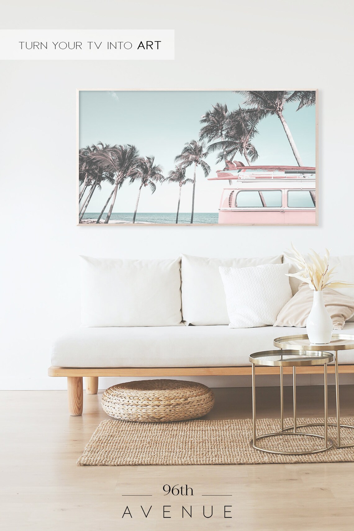 Palm Trees Coastal Art Print, Boho Van Theme - Image 2