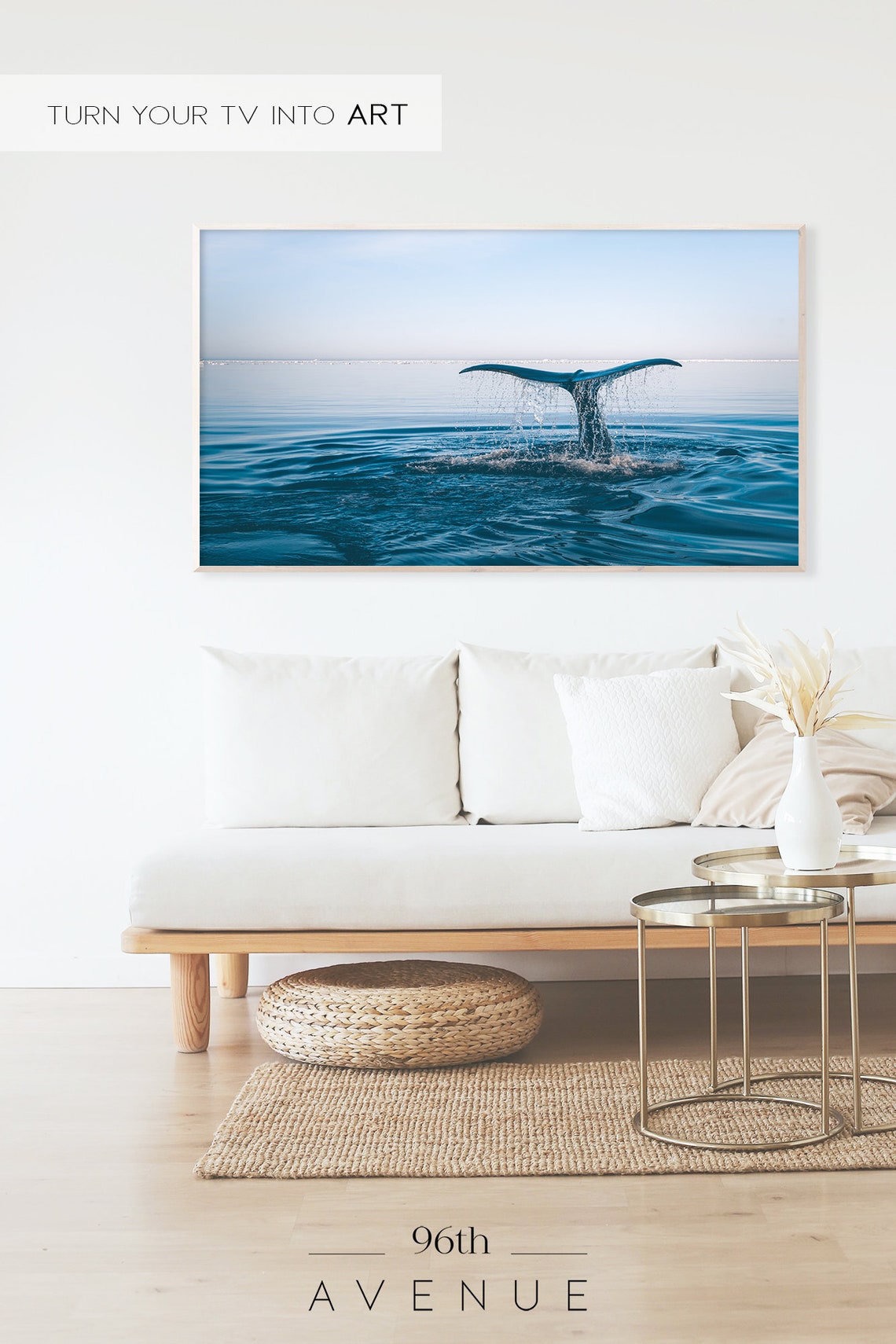 Whale Tail Coastal TV Art Print - Image 2