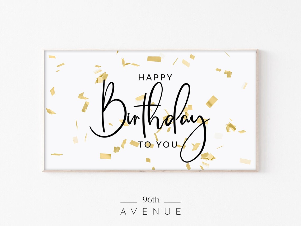Minimalist TV Birthday Art Print, Happy Birthday