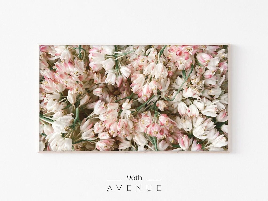 Pink Tulips Spring Art Print for Frame TV