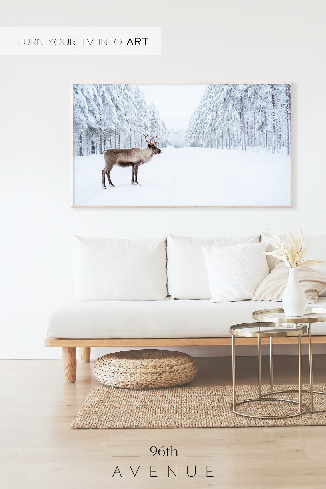 Moose In Snow, Winter Art Print - Image 2