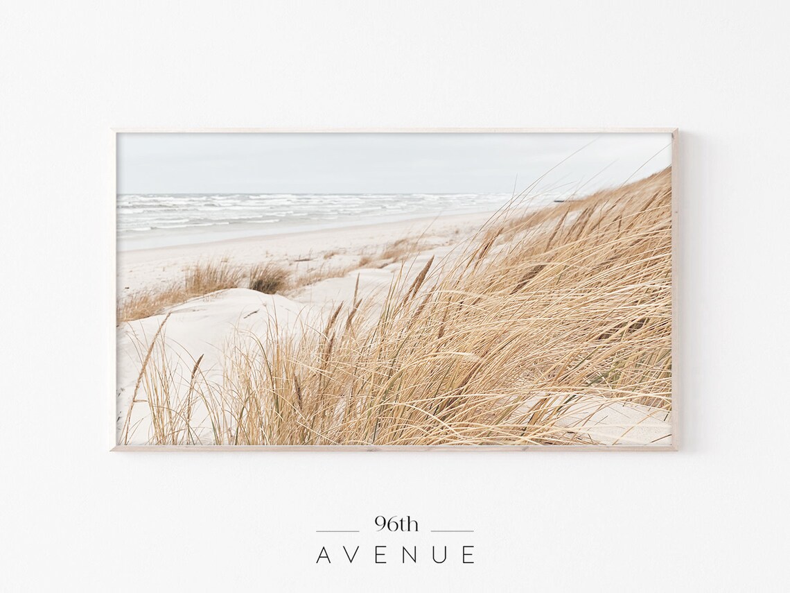 Beach Grass Coastal Landscape Art Print for TV