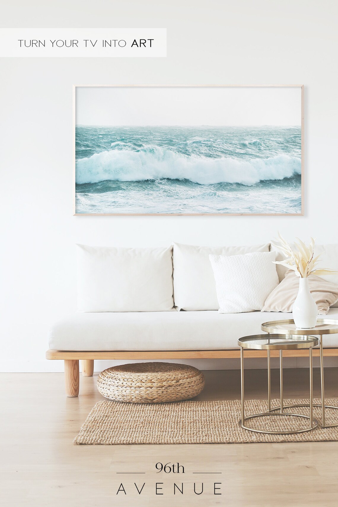Beach Ocean Waves Sea Photography Art Print - Image 2
