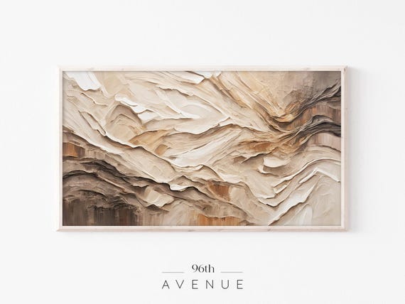Neutral Textured Painting Frame Tv Art Minimal Modern Tv Art Abstract Earth Toned Tv Screensaver 1066tv