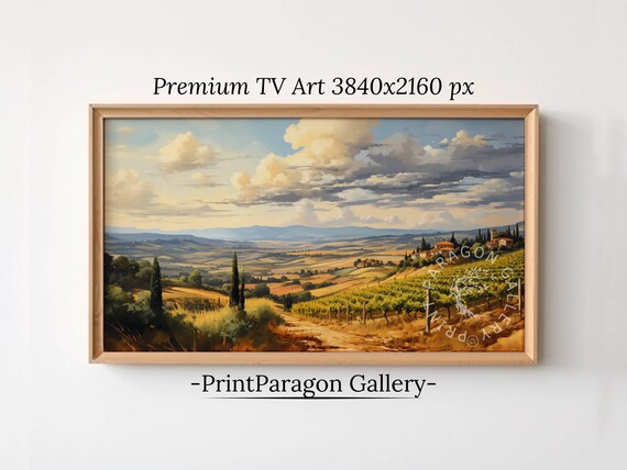 Tuscan Countryside Vineyard Cypress Rolling Hills Italy Landscape Poster