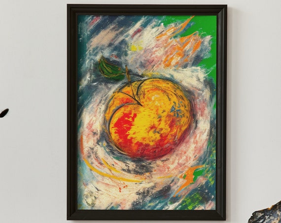 Abstract Peach Print Like Jackson Pollock Artwork Print At Home Wall Art Wall Art Print Instant Art