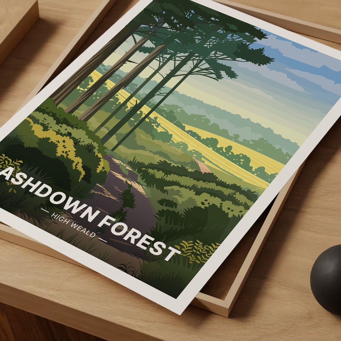 Ashdown Forest High Weald Pine Woodland Landscape Travel Poster - Image 3