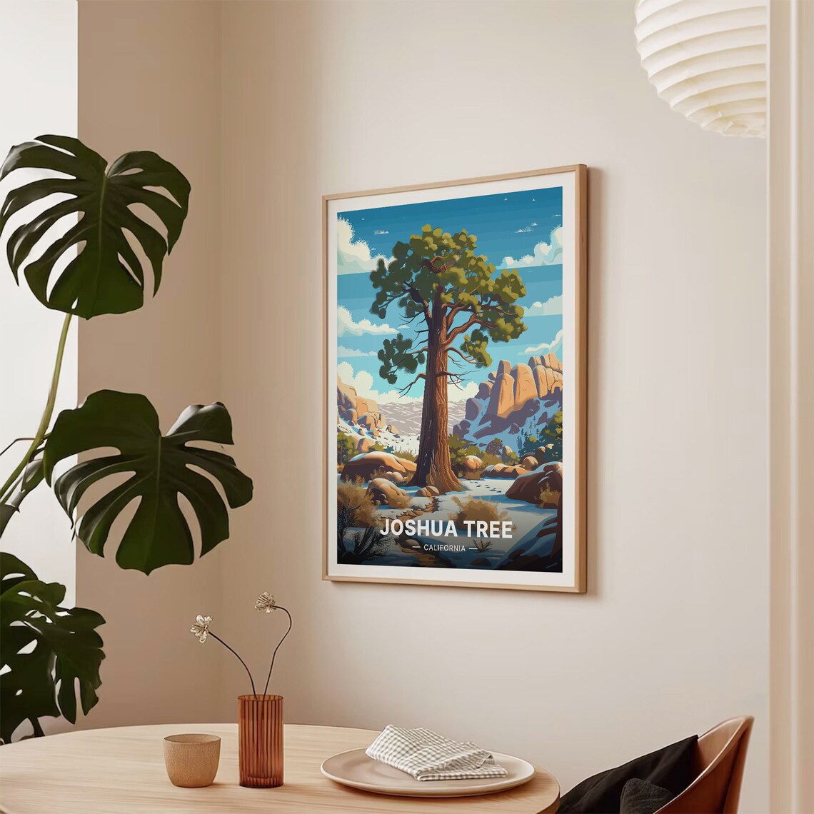Joshua Tree California Desert Vintage Travel Poster Boulders Yucca Scene - Image 2