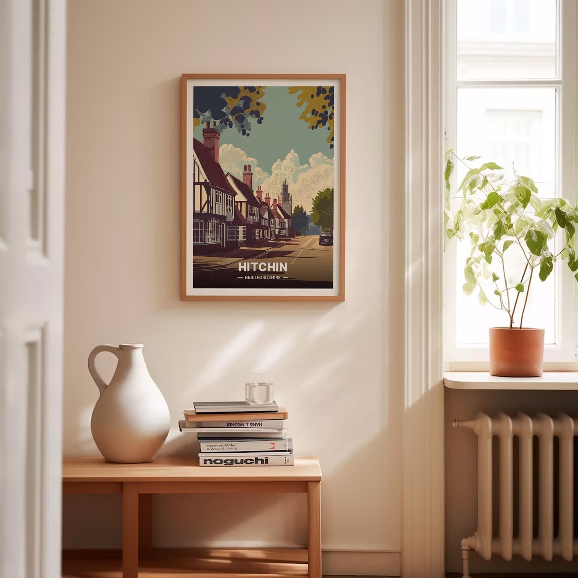 Hitchin Hertfordshire Tudor Street Church Spire Vintage Poster - Image 4