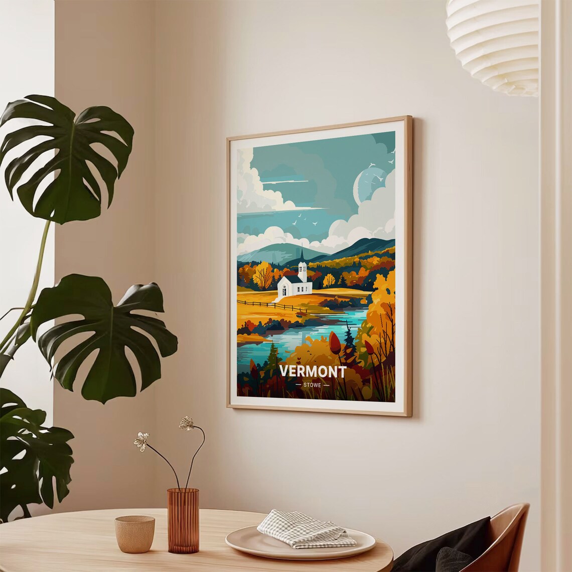 Stowe, Vermont Travel Poster, Scenic Landscape Art Print - Image 2