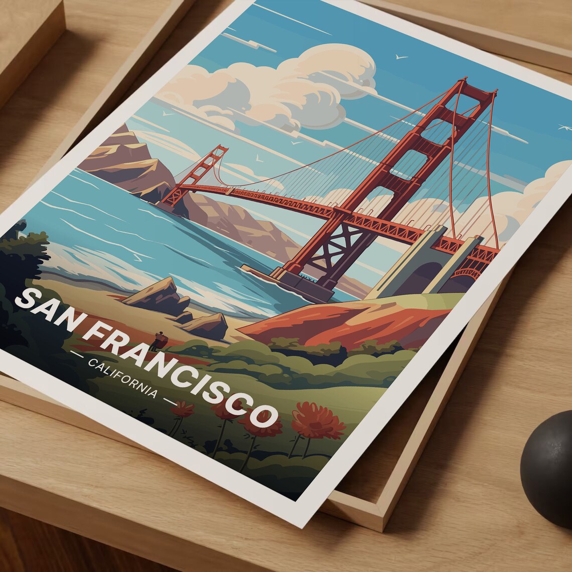 San Francisco Golden Gate Bridge Cityscape Poster - Image 3