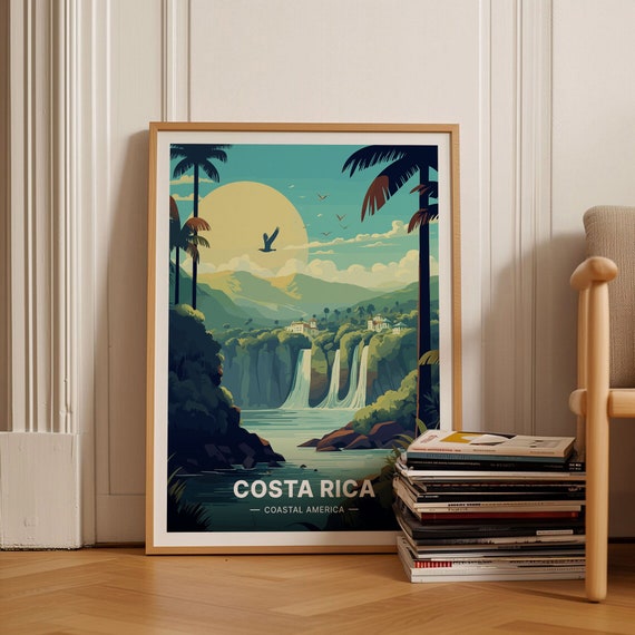 Costa Rica Travel Poster San Jos Arenal Volcano Art Unique Wedding Gift Personalized Travel Decor C20 36
