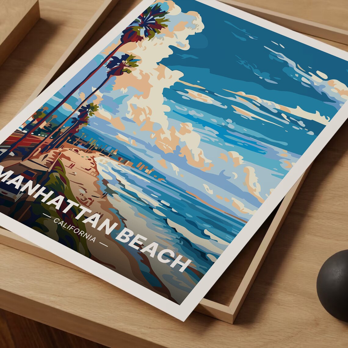 Manhattan Beach Travel Poster, California Coastal Decor - Image 3