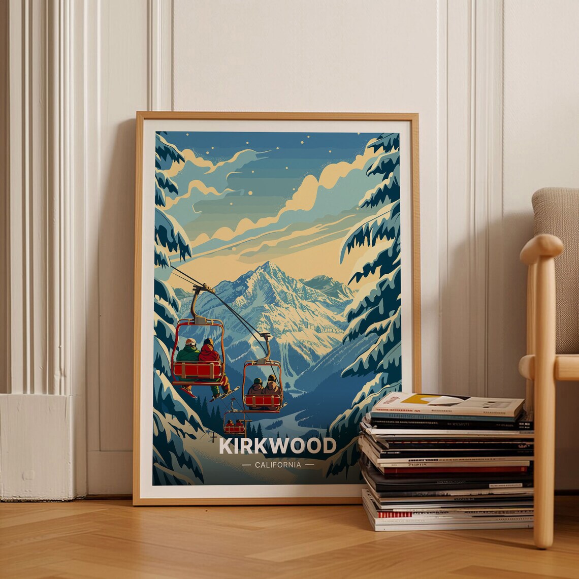 Kirkwood Ski Resort Travel Poster, Lake Tahoe Scenery