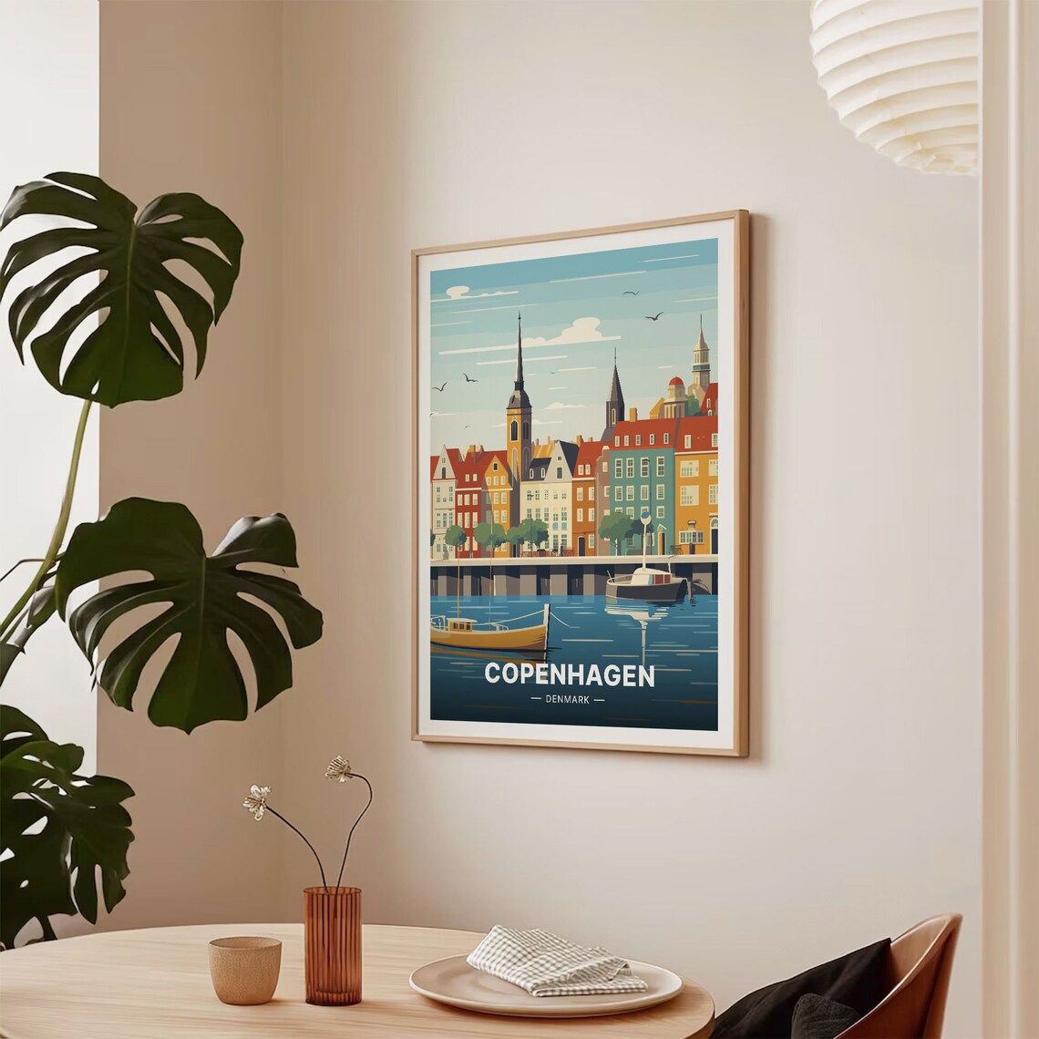 Copenhagen Denmark Cityscape Wanderlust Gift Poster - Image 2