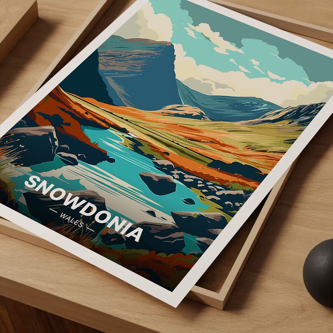 Snowdonia Wales Travel Poster, Nature Landscape - Image 3