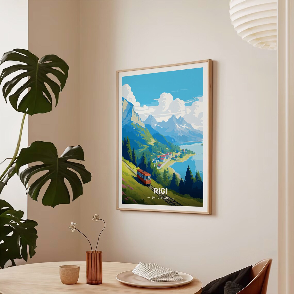 Switzerland Rigi Mountain Travel Poster, Swiss Alps - Image 2