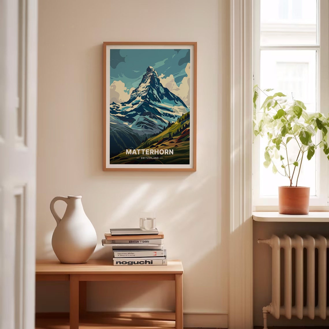 Matterhorn Switzerland Snowy Peak Alpine Valley Vintage Travel Poster - Image 4