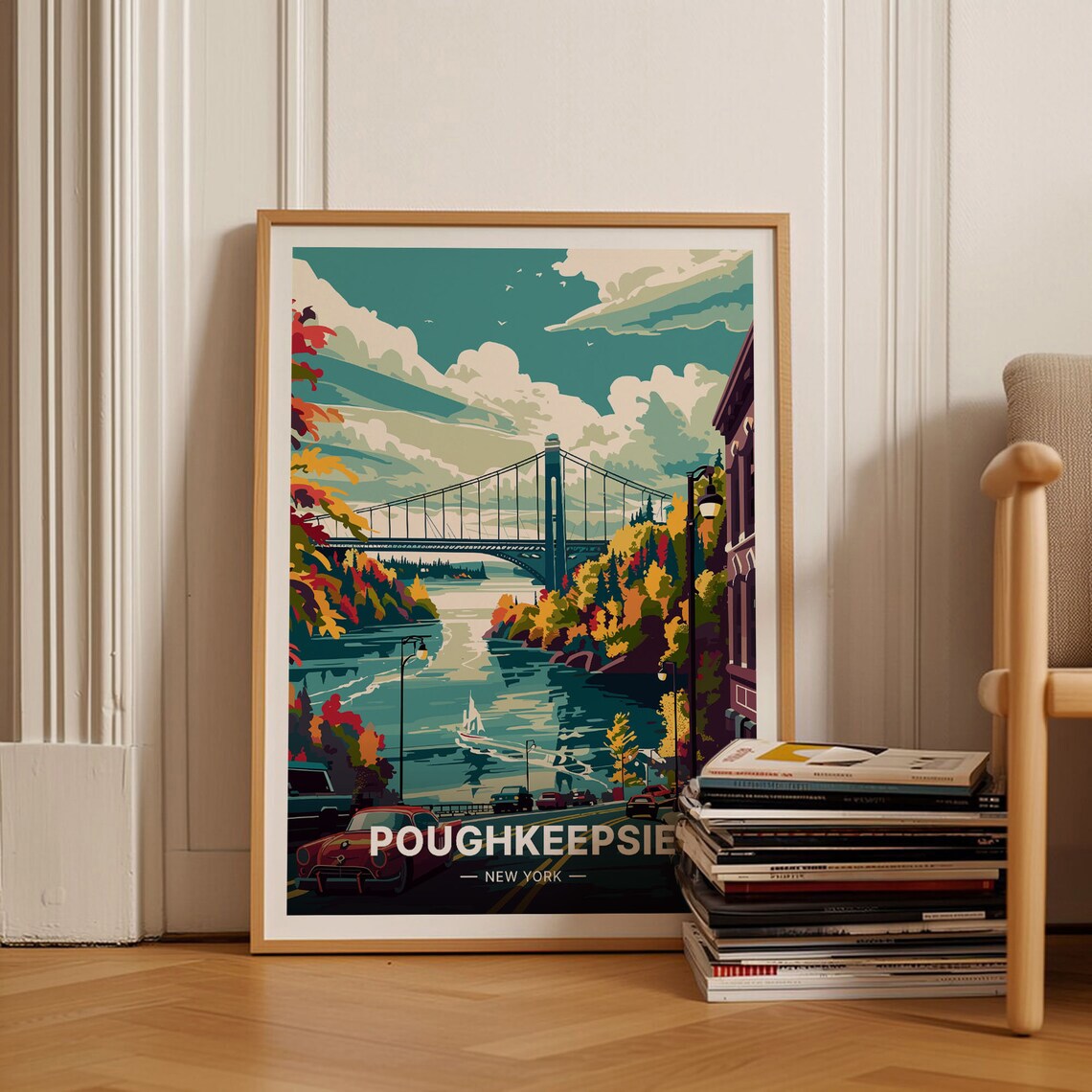 Poughkeepsie Travel Poster, New York State Art Print