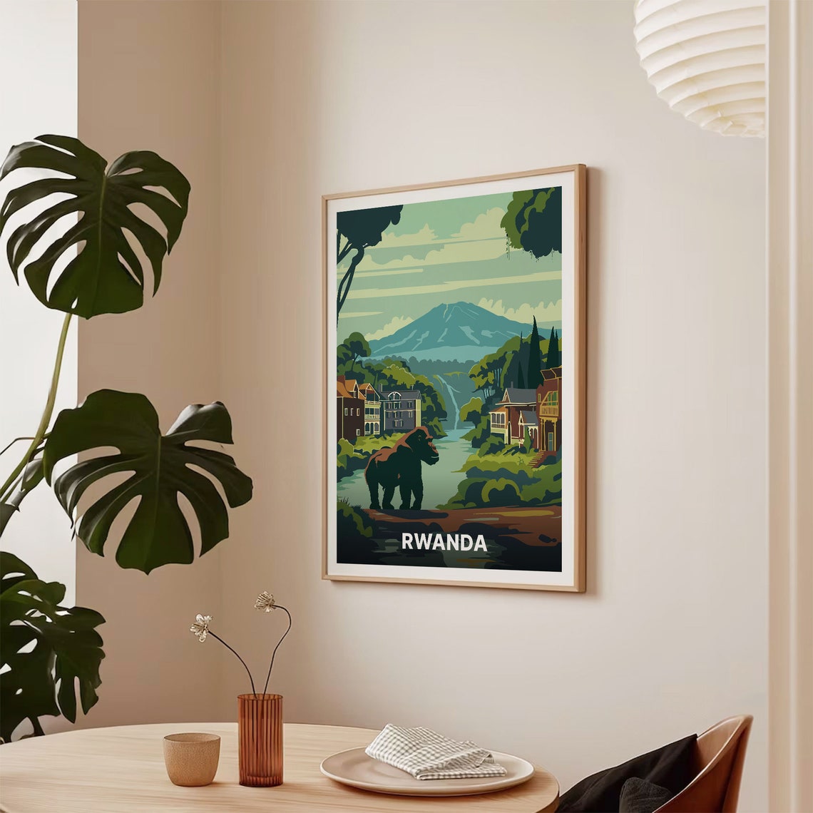 Rwanda Gorilla Safari Travel Poster Minimalist Art For Home Decor Unique Anniversary Gift Idea C20 544 - Image 2
