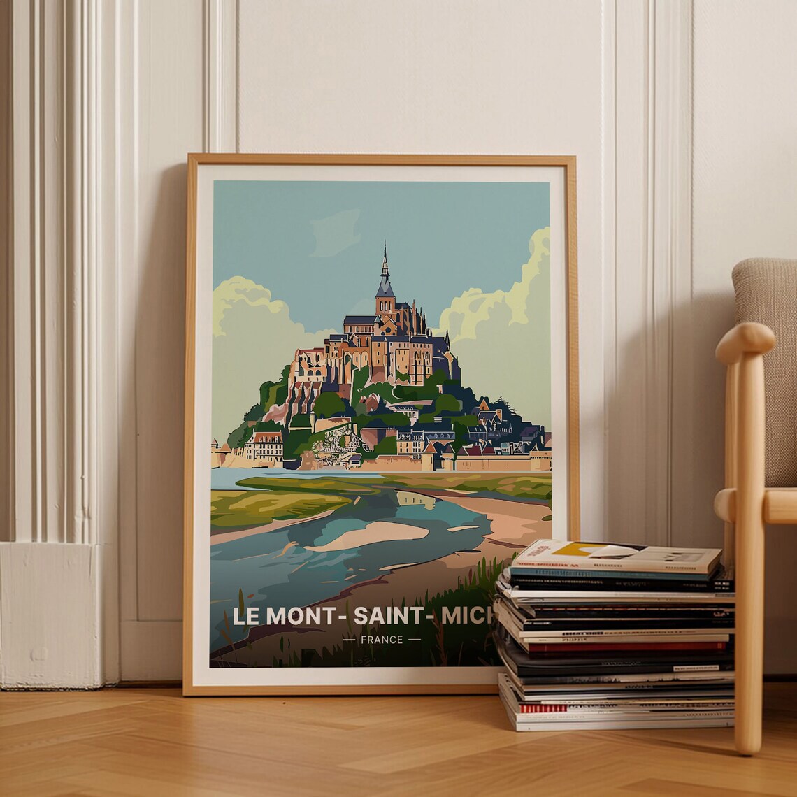 Le Mont Saint Michel Vintage Travel Poster, Normandy