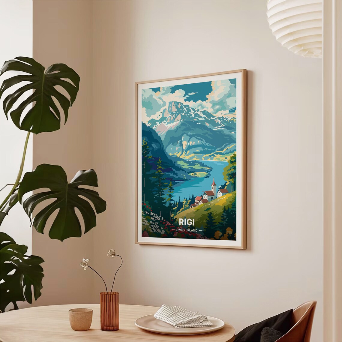 Rigi Switzerland Mountain Lake Village Alpine Scenic Travel Poster - Image 2