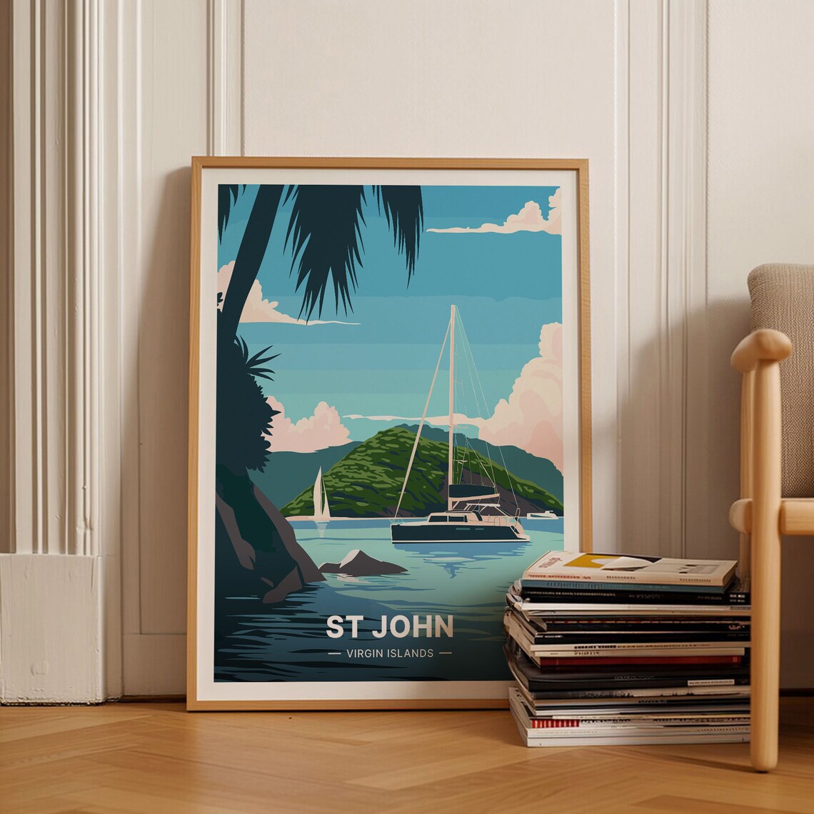 Virgin Islands St John Tropical Travel Poster