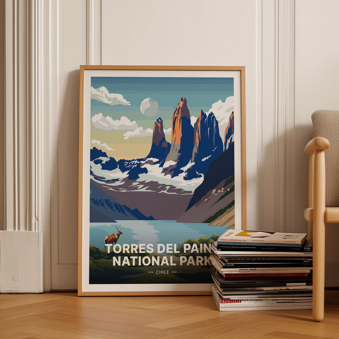 Torres del Paine National Park Chile Granite Peaks Travel Poster