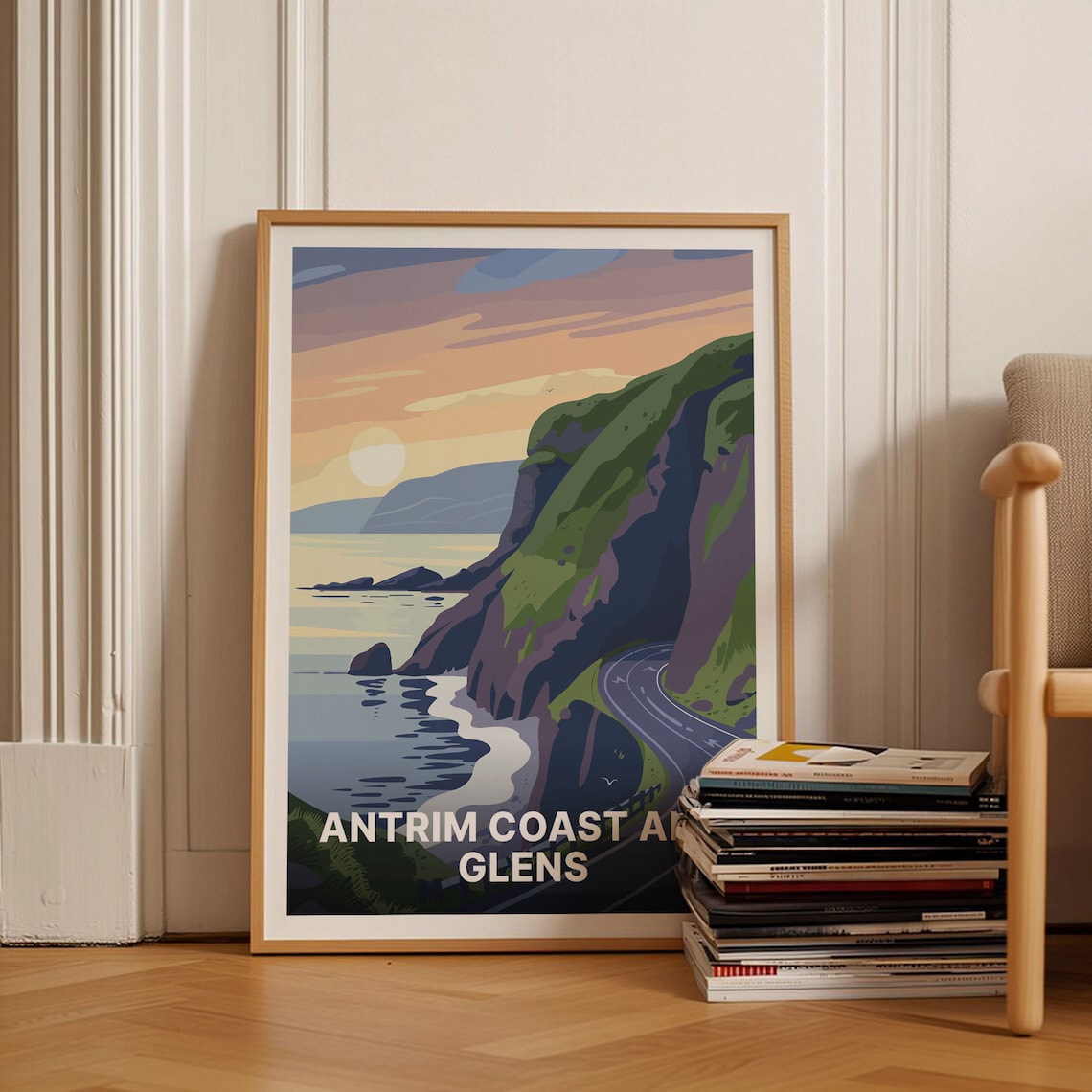 Antrim Coast And Glens Travel Poster Northern Ireland Cliff Road Art