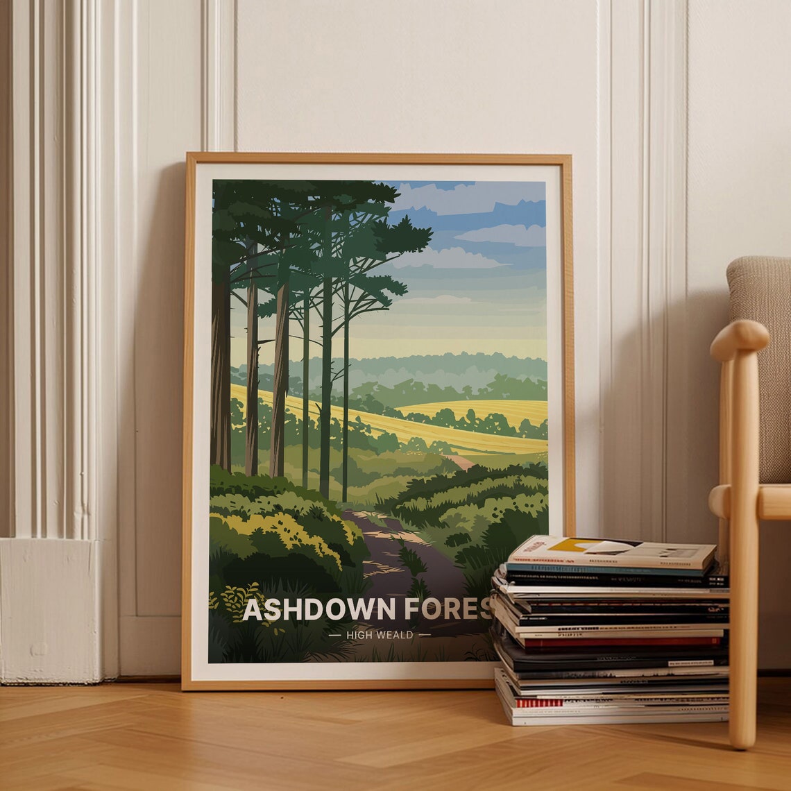 Ashdown Forest High Weald Pine Woodland Landscape Travel Poster