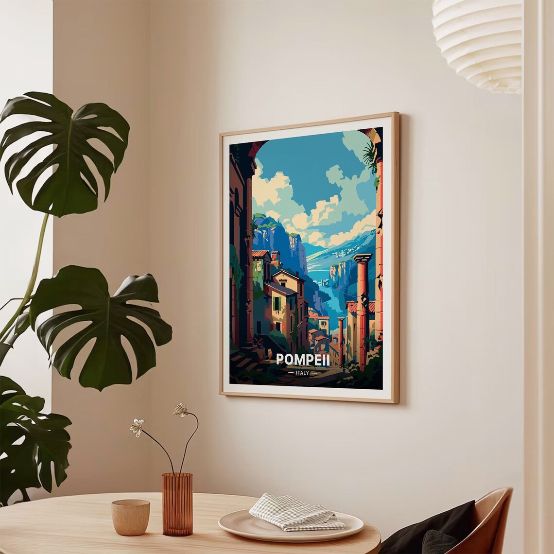 Pompeii Italy Vintage Travel Poster, Landmark Art Print - Image 2