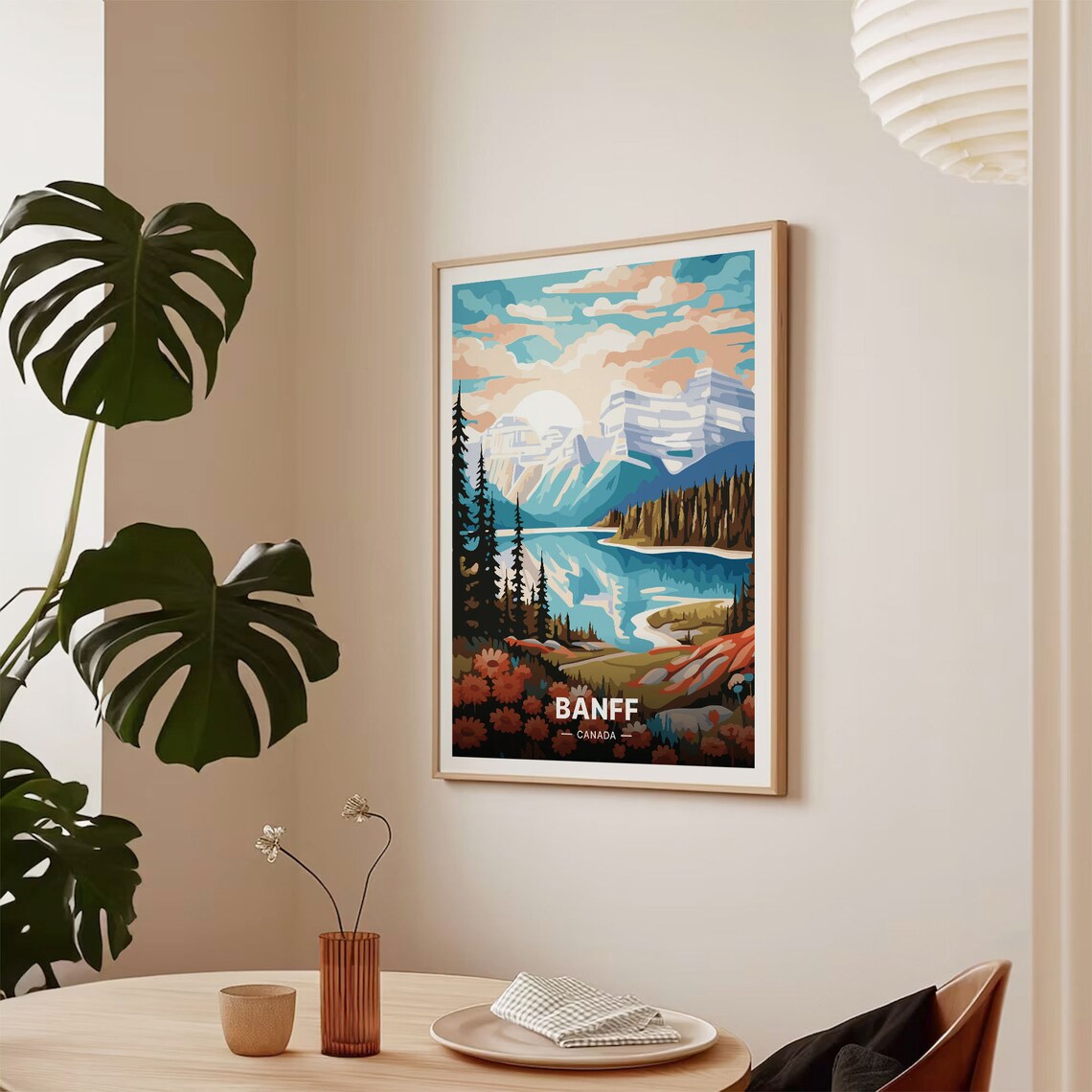Banff National Park Travel Poster, Mid-Century Modern Decor - Image 2