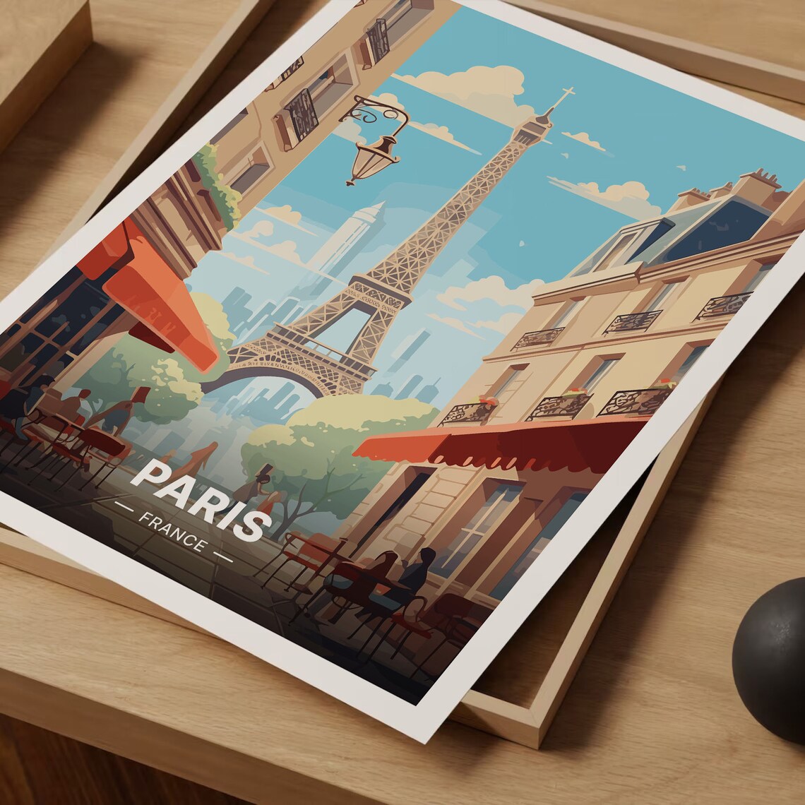 Paris France Eiffel Tower Travel Poster, Europe - Image 3