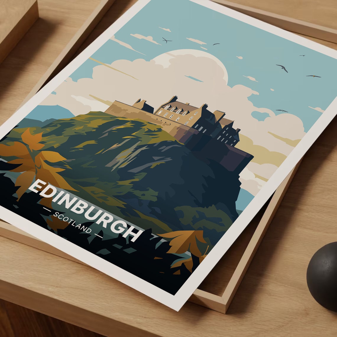Edinburgh Scotland Castle On The Rock Skyline View Travel Poster - Image 3