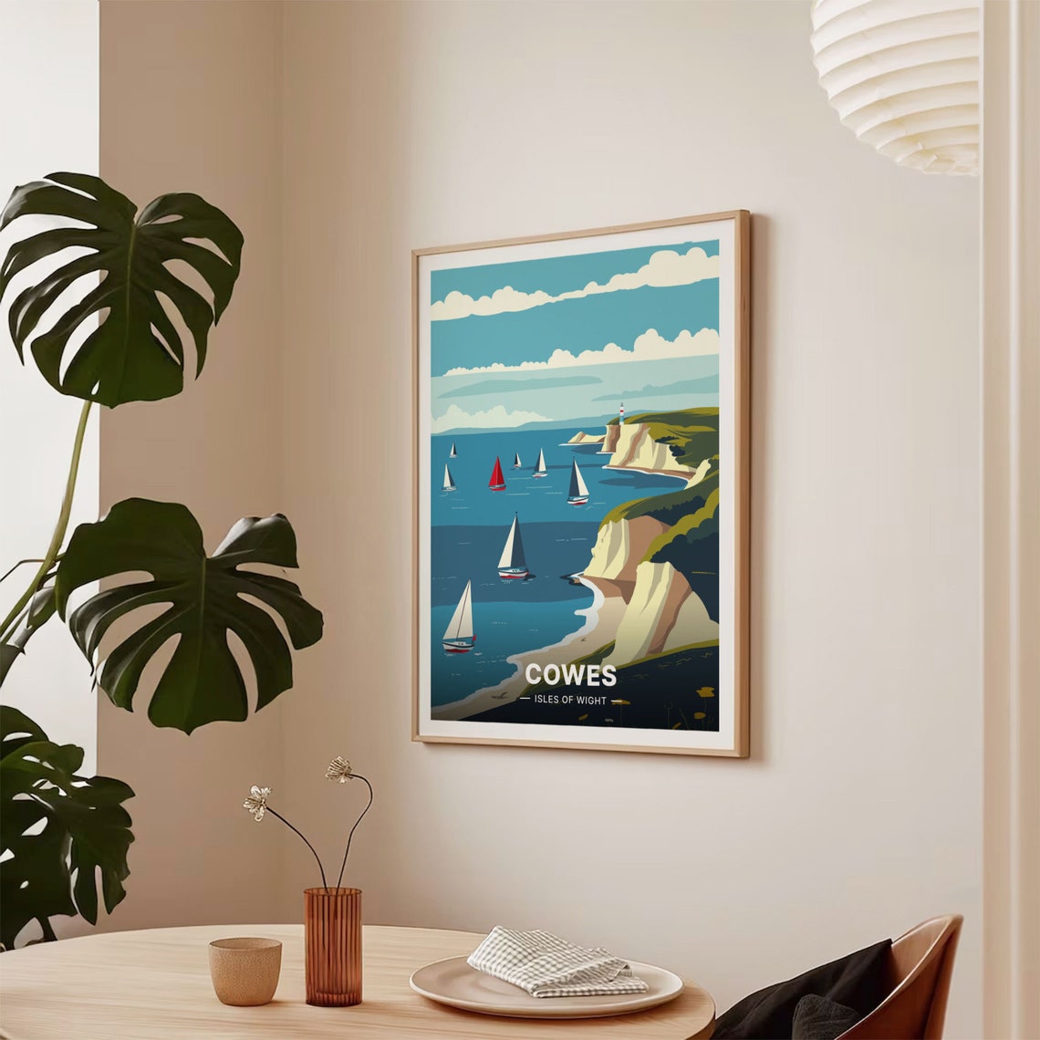 Cowes Isle of Wight Sailboat Regatta White Cliffs Travel Poster - Image 2