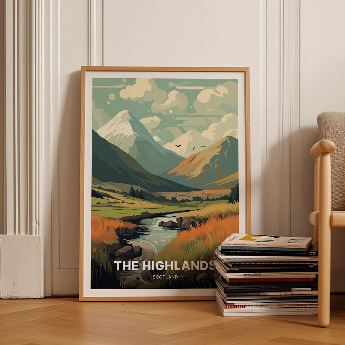 Scottish Highlands Travel Poster, Home Office Decor