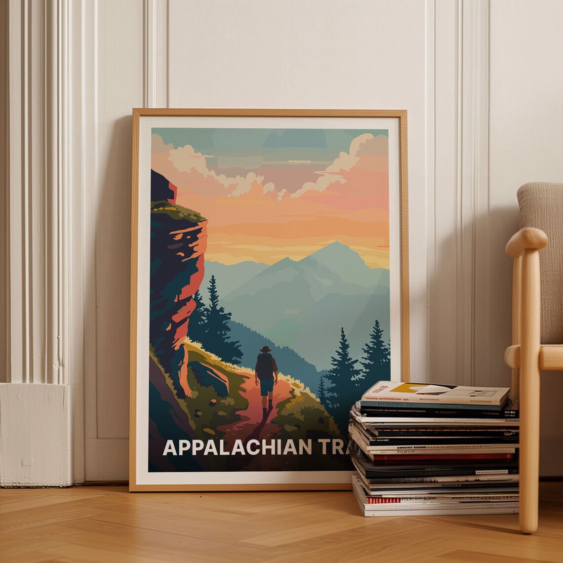 Appalachian Trail Scenic Hiking Trail Map Art