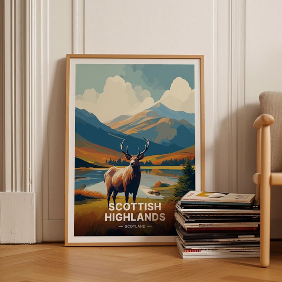 Scottish Highlands Travel Poster Scotland Landscape Wall Art Perfect Gift For Travelers And Wanderlust Enthusiasts C20 186